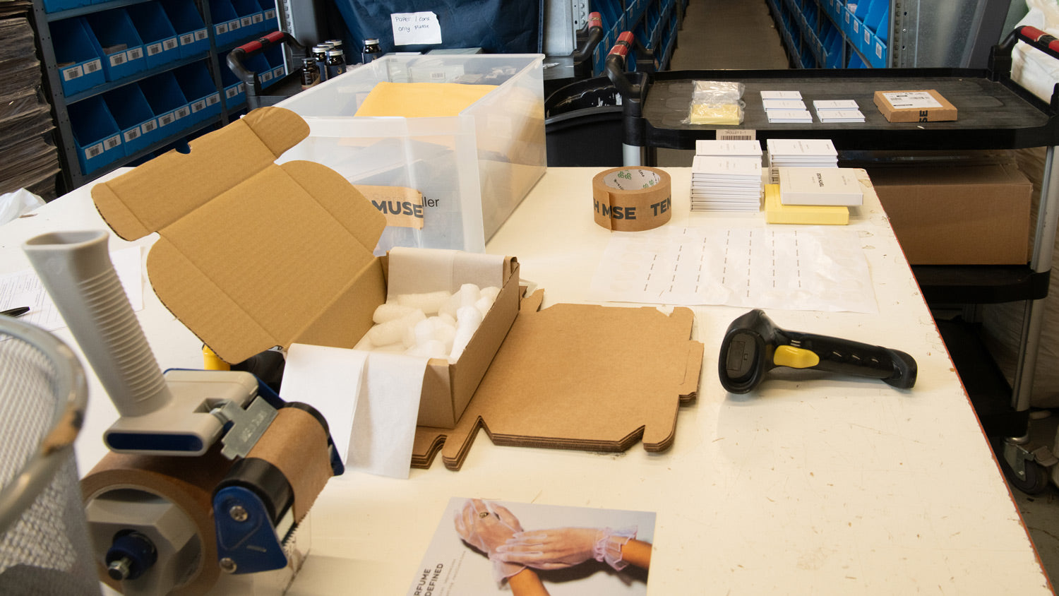Packing Station at the Fulfilment Centre with Responsible Packaging Layout